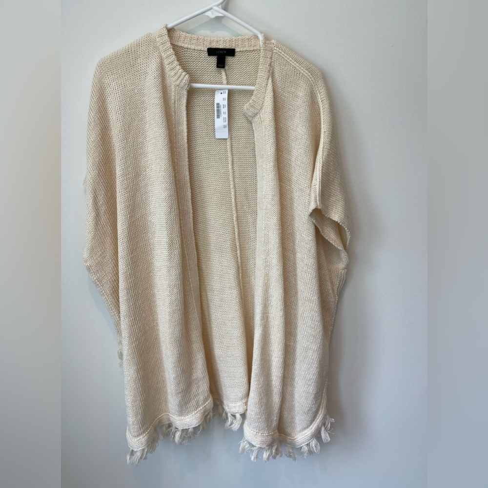 J. Crew poncho size small. Cream. New with tags